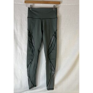 Aerie Chill. Play. Move Leggings Size Small Sage Green Pants Mesh Cut Out